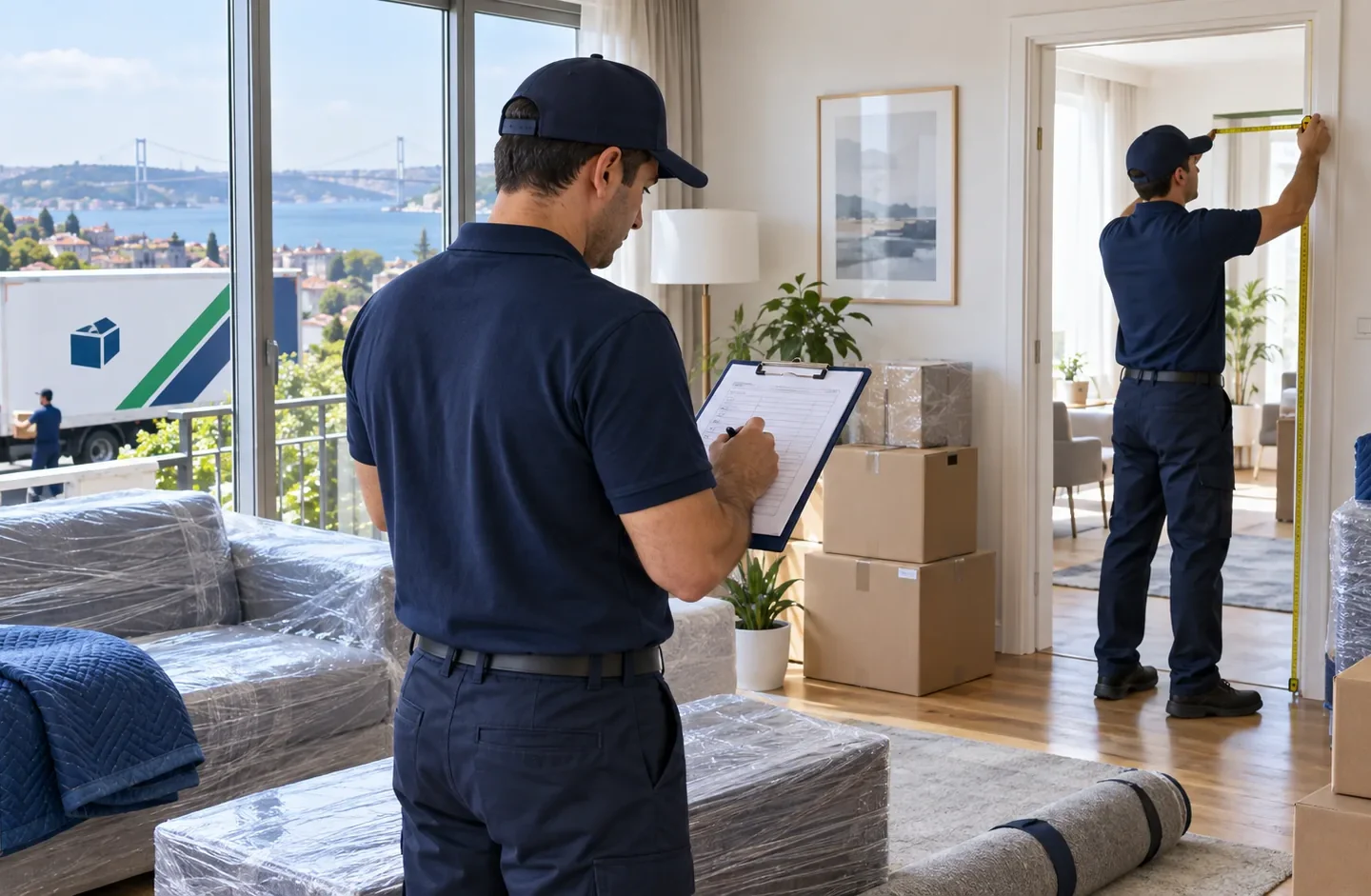 Ev taşıma öncesi oda ve geçiş planı hazırlayan ekip